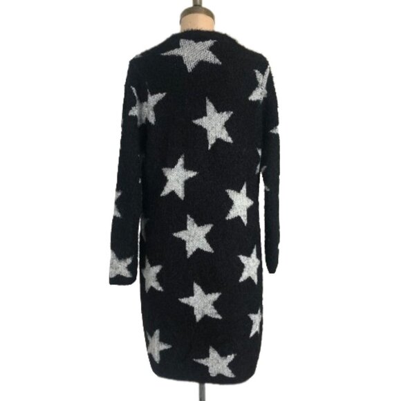 Torrid Star long Cardigan Sweater Fuzzy Black & silver Sz 00 - Picture 3 of 16